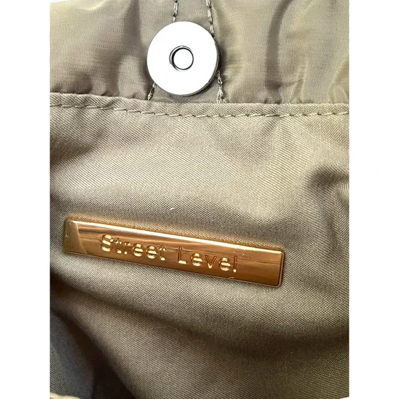 STREET LEVEL Hourglass Quilted Puffy Tote Shoulder Bag | Army Green NWT - Picture 5 of 9